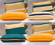 COZY FURNISH Super Soft Brushed Microfiber Cotton Pillow Covers,Set of 4 (Total 8 Pcs) Pillow Covers,17X27(Inches) Super Soft and Breathable Envelope Closure Pillow Cases