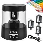 ZMOL Electric Pencil Sharpeners Battery Operated,Portable Small Battery Powered Pencil Sharpener for Kids,Suitable for No.2/Colored Pencils(6-8mm), School/Classroom/Office/Home (Black)