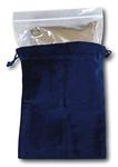 KAG Large Blue Velvet Cremains Bag – for Ashes – Size 10” x 12” (230 Cubic Inches Capacity) - for USE Inside The URN for Cremation Ashes – Including a Resealable Containment Bag for The Ashes