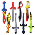 Assorted Foam Toy Swords for Children with Different Designs Including Ninja, Pirate, Warrior, and Viking (8 Pack) by Super Z Outlet®