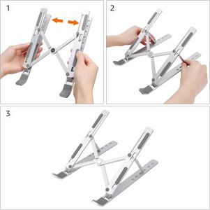Amazon Basics Laptop Stand – Adjustable, Silver