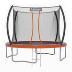 LeJump 10FT/305cm Trampoline Recreational Big Trampoline with Safety Enclosure, ASTM Approved Outdoor Trampolines for Adults and Kids, Oragne