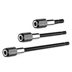 Bestgle 3 Pcs 1/4 Inch Hex Shank Quick Release Magnetic Screwdriver Bit Holder Extension Set for Screws, Nuts, and Any Drill and Handheld Driver, 2", 4", 6" Length