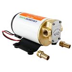 Amarine Made 12v Scavenge Impellor Fuel Pump 3.7GPM for Diesel Fuel Scavenge Oil Transfer- White Shell