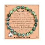 TEVOP Grandma Bracelet Gifts from Grandchildren, Grandma Birthday Gift, Ideal Jewellery Present for Women on Christmas Mothers Day, Color Green