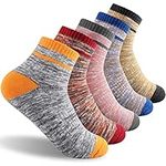 Women's Hiking Walking Socks, FEIDEER Multi-pack Outdoor Recreation Socks Wicking Cushion Low Cut Ankle Quarter Socks (5WSS18105-M)