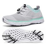 ALEADER Women's Adventure Aquatic Water Shoes Gray/Aqua Sky 7 D(M) US, B/Gray/Aqua Sky, 7