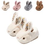 Hitopteu Kids Slippers Boys Girls Cute Bunny Slippers Winter Plush Warm House Shoes Soft Anti-Slip Novelty Rabbit Slippers for Toddler White A 5-5.5 UK 23-24 EU 160