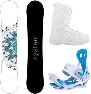 Package-System Flite Women's Snowboard-146 cm-Siren Mystic Bindings-Siren Lux Women's Snowboard Boots-7