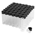 20ml Clear Glass Vials with Screw Caps and Plastic Stoppers, Small Liquid Sample Vial, Leak-Proof Vial, 50PCS