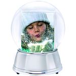 LED Light Up Photo Snow Globe (Silver, Large)