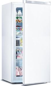 Electactic 6.0 Cu.ft Upright Freezer, Small Stand Up Freezer with Adjustable Thermostat, Removable Glass Shelves, for Bedroom/Home/Dorms/Apartment, White