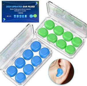 Ear Plugs for Sleeping Swimming, 8 Pair Reusable Silicone Moldable Noise Cancelling Earplugs for Shooting Range, Swimmers, Snoring, Concerts, Airplanes, Travel, Work, Studying