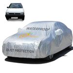 Enew Textured Car Cover for Maruti Suzuki 800 - Waterproof, Triple Stitched, UV & Dust Protection, Rust Prevention, Mirror Pockets, Polyester Cotton Coating - Body Shield, without Antenna Pockets