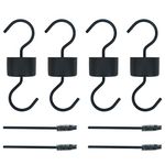 FarBoat 4Pcs Hummingbird Feeders Hooks with Feeder Cleaning Brushes Moat Guard Ant Guard Iron for Oriole Nectar Bird Feeders (Black)