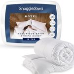 Snuggledown Hotel Collection Double Duvet 15 Tog - Extra Warm, Thick & Cosy Winter Quilt for Chilly Nights | UK-Made, Satin Striped Cover, Non-Allergenic, Washable (200 x 200cm)