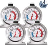 RosewineC 4Pack Refrigerator Freezer Thermometer Classic Series Large Dial Thermometer Temperature Thermometer for Refrigerator Freezer Fridge Cooler