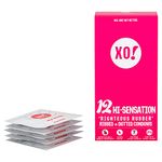 XO! Hi-Sensation Condoms Ribbed and Dotted, Natural Rubber Latex, Unscented (Pack of 12)