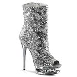 Pleaser Blondie R 1008, Women's Ankle Boots, Silver (SLV Sequins/SLV Chrome), 3 UK (36 EU)