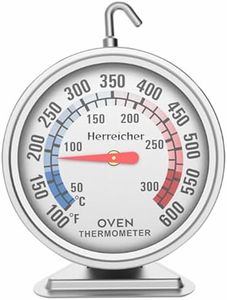 Herreicher Termómetro de horno de acero inoxidable simulado - dial grande, para hornos eléctricos, de gas, hornear, cocinar, tostado