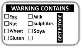 Food Allergy Labels Food Warning Labels Allergen Stickers Best Before Labels FA2 (100)