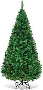 COSTWAY Sapin de Noël Arbre de Noël Artificiel pour Décoration de Noël Matériau PVC avec Pied en Métal 150cm-240cm Vert Nature (1.5M)