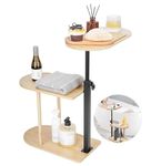 Wzenclave 3 Layer Bathtub Tray Table, Liftable Freestanding Bamboo Caddy for Tub Against Wall, Home Spa Accessories, Bathroom Organizer Shelf