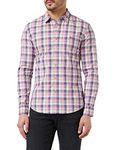 Levi's Men's Long-Sleeve Battery Housemark Slim Shirt, George Plaid Dress Blues, S