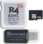 R4 2024 HK SDHC Dual Core Update Adapter Card with 16GB TF SD Card for DS DSI 2DS 3DS NDS, No Game Timebomb, White