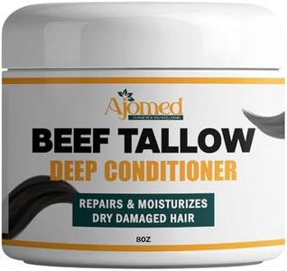 Beef Tallow Deep Conditioner | tallow conditioner Treatment for Dry & Damaged Hair | Handmade hair mask - Detangler- Anti-Frizz dreadlock hair moisturizer-Split Ends Hair Care for Dry, tallow Conditioner Treatment for Curly or Straight Thin Fine Hair