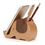 Yoillione Birthday Gifts for Women: Wooden Pen Phone Stand Elephant Phone Holder Animal Phone Stand - Wood Ladies Christmas Gifts for Female Friend Sister Wife Daughter Mum