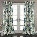 Lush Decor Floral Paisley Window Curtain Panel (Set of 2), 84 x 52, Blue