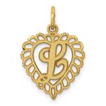 14ct Yellow Gold Solid Satin Letter Name Personalized Monogram Initial L Charm Pendant Necklace Measures 22.3x15mm Jewelry for Women