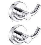 MARMOLUX ACC - 2pack Chrome Bathroom Hooks for Towels | Modern Double Towel Hook Design Ideal for use as Robe & Towel Hooks, Shower Wall Hooks or Kitchen Hooks | Towel Holder Double Hook Design.