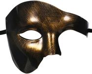 OIDEA Masquerade Mask for Men: Gold Phantom Of The Opera Mask Plastic Party Prom Ball Mardi Gras Venetian Half Face Mask