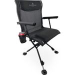 Black Sierra Heavy Duty Hunting Chair Supports 300 Lbs, XL 360° Silent Swivel Chair for Hunting Blind, Portable Ground Chair w/All Terrain Feet, Padded Armrests w/Carry Strap and Cupholder