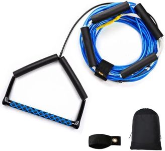 ASVAEVAS 75FT Wakeboard Rope and Handle, No Stretch Dyneema Wakeboard Tow Rope, 4 Sections Floating Water Ski Ropes for Wakeboarding, Waterskiing, Kneeboarding and Wakesurfing