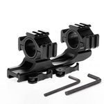 BILLION DUO Quick Release One Piece Scope Mount, 30mm / 1 inch Dual Rings Cantilever Weaver Picatinny QD Mount Mount Base for 20mm Picatinny Weaver Rail (LD-3002-K)