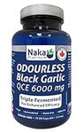 Naka Platinum Odorless Black Garlic QCE 6,000 mg Triple Fermented for enhanced efficacy Bonus Size 75 DR Caps (60+15)