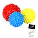 Meglio Massage Ball Set, Trigger Point Massage Ball Spiky for Myofascial Release, Stress Reflexology, Muscle pain Relief, Workout Recovery, Plantar Fasciitis, FREE Exercise Guide