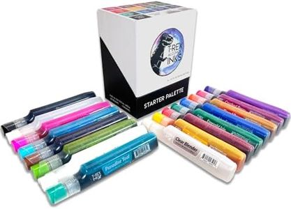 T-Rex Inks Starter Palette Alcohol Ink Set - Vibrant Professional Quality, 16 Colors, Huge 20ml Bottles, Intensely Saturated, High Gloss, for Painting, Tumblers & Epoxy Resin Art