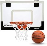 SKLZ Pro Mini Basketball Hoop + Mini Basketball, Protective Back Padding and Door Hooks, Standard Backboard