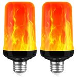 AUAUY LED Flame Light Bulb, 3W E27 Flame Effect Bulb, 1400K 3 Lighting Modes, Flickering Decorative Lamps for Indoor and Outdoor Use for Garden, Bar, Halloween, Christmas (Pack of 2)