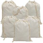 Freletry 6 PCS 12"x16"/30x40cm Drawstring 100% Cotton Muslin Bags Reusable Storage Bag for Shopping Home Kitchen Food Grocery Vegetable Storage etc. (6 PCS 12"x16"/30x40cm)