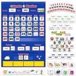 Godery Calendar and Weather Pocket Chart, Classroom Organized Chart, 149 Pieces