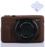 G7X Mark II Case G7X Mark III Case G7X Camera Silicone Case Ultra-Thin Lightweight Rubber Soft Silicone Case Bag Cover for Canon PowerShot G7X G7X Mark II G7X Mark III + Microfiber Cloth (Coffeee)