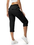 BGOWATU Women's Capris Cargo Hiking Pants Lightweight Quick Dry Outdoor Summer Casual Pants with 6 Pockets Black L