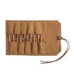 Heavy Duty Waxed Canvas Small Tool Bag Tool Pouch for Chisels, Hammers, Gouges Palm Tools (Khaki)