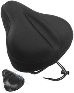 Bike Seat Cushion, Comfortable Bicycle Saddle Cover for Indoor and Outdoor Cycling, Padded Gel Cover for Exercise, Mountain & Road Bikes, Universal Fit for Peloton & Stationary Bikes (Black-L)