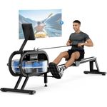 Dripex Rowing Machines for Home Gym, Water Rowing Machine, Adjustable 6 Levels Water Resistance, 150KG Weight Capacity, Bluetooth, LCD Monitor & Tablet Holder for Full Body Workout